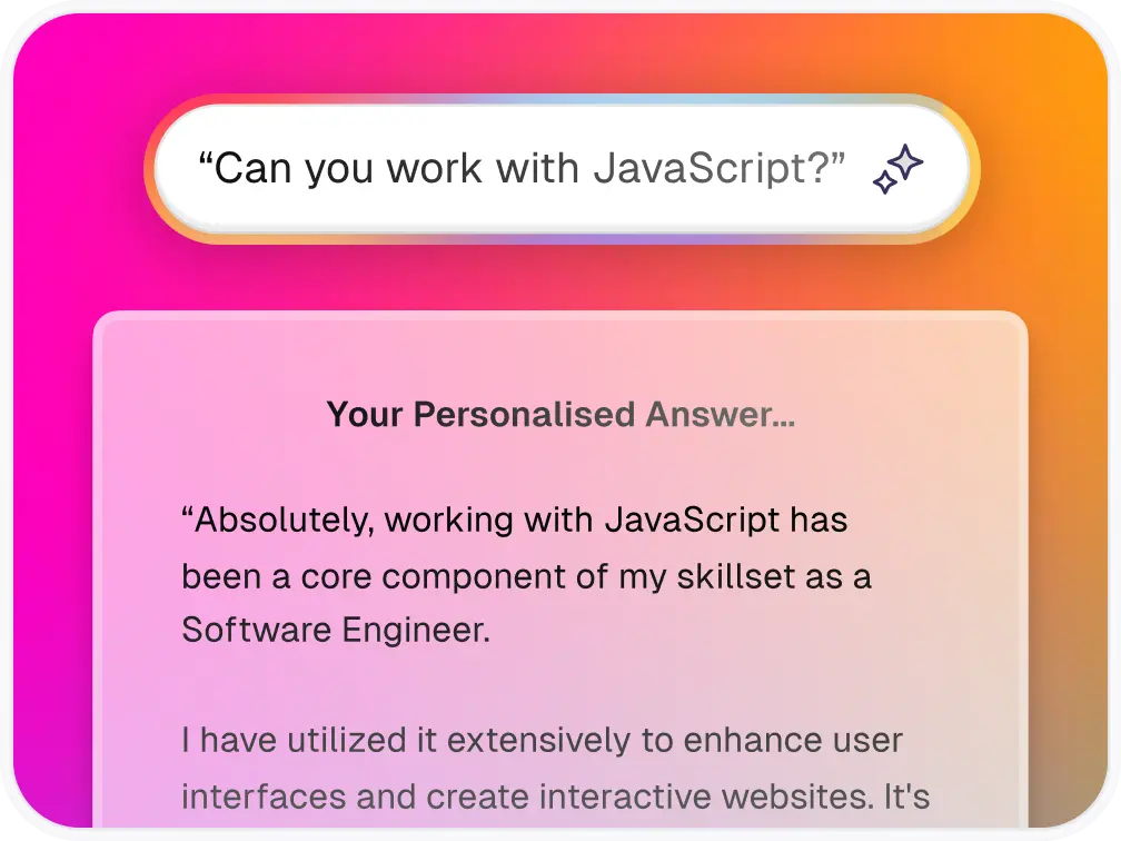 Practice interview question with a personalised answer